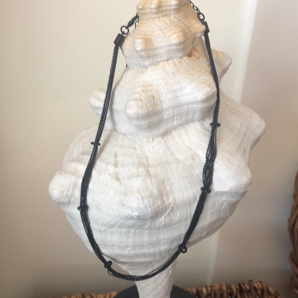 Black multi-strand necklace